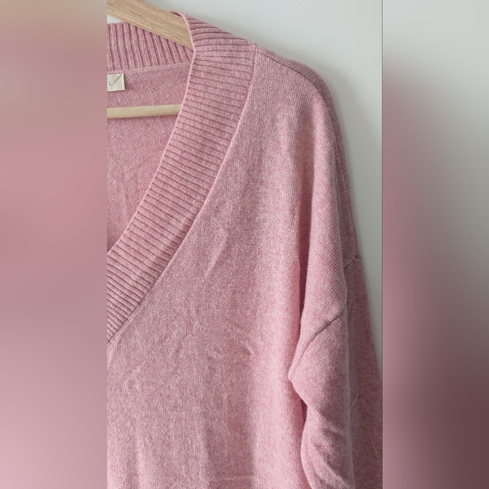 Woolovers Cashmere & Merino Wool Tunic Sweater Light Pink Large Large (US 12/14) - Picture 5 of 13